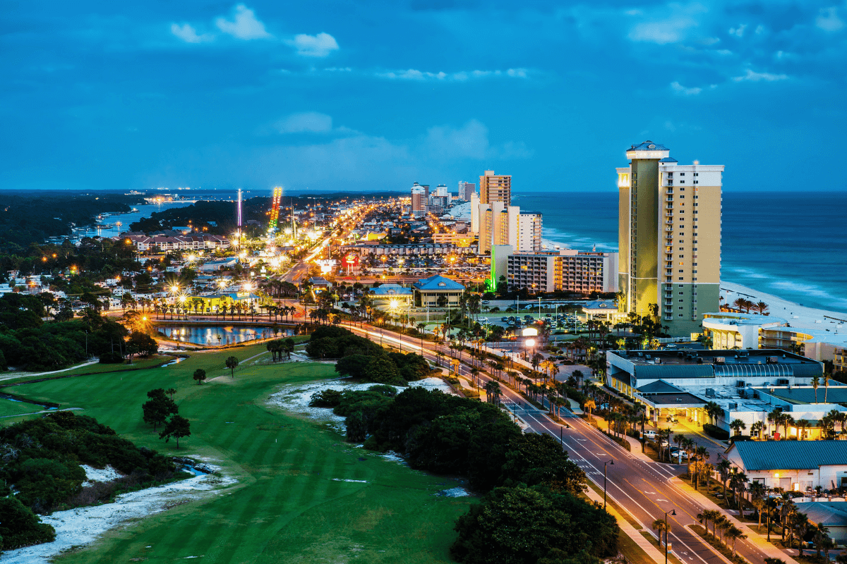 Aerial view of Panama City Beach